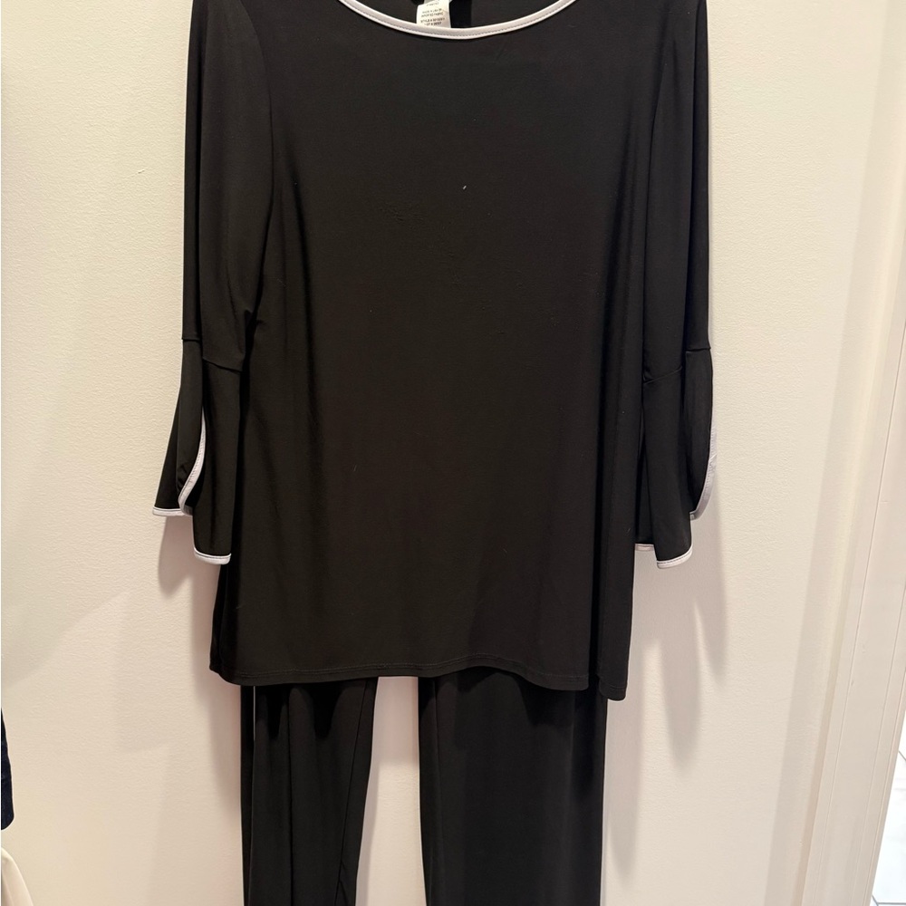 MSK Elegant Black Garment with White Trim